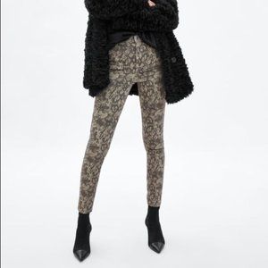 ZARA Hi Rise Skinny Snake Print Jean Sz 10 NWT